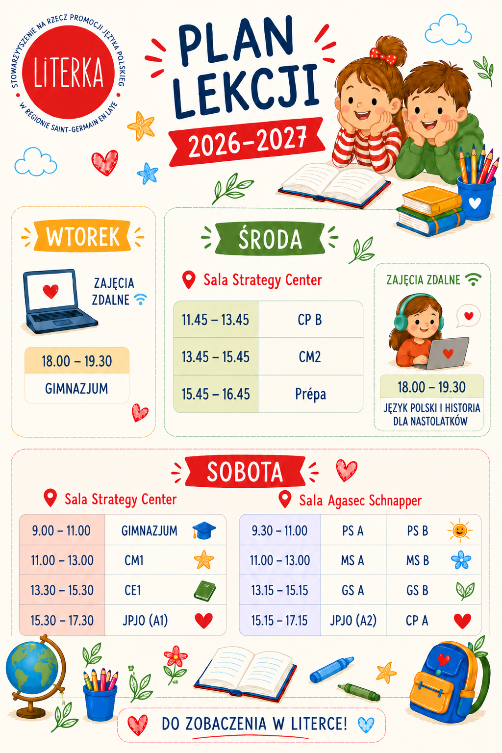 Plan lekcji Literka 2026/2027
